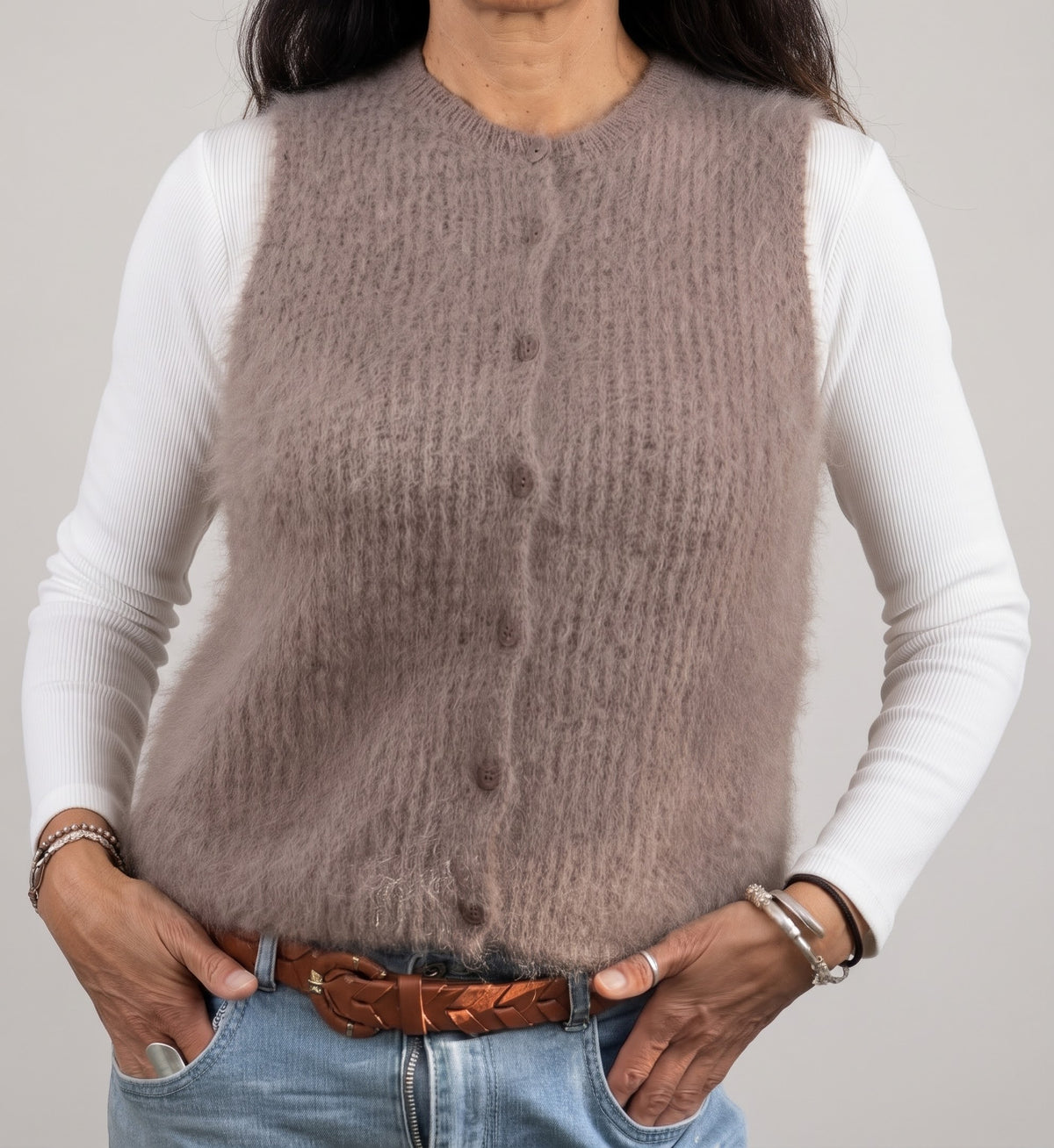 Gilet Classico Mohair Bottoni