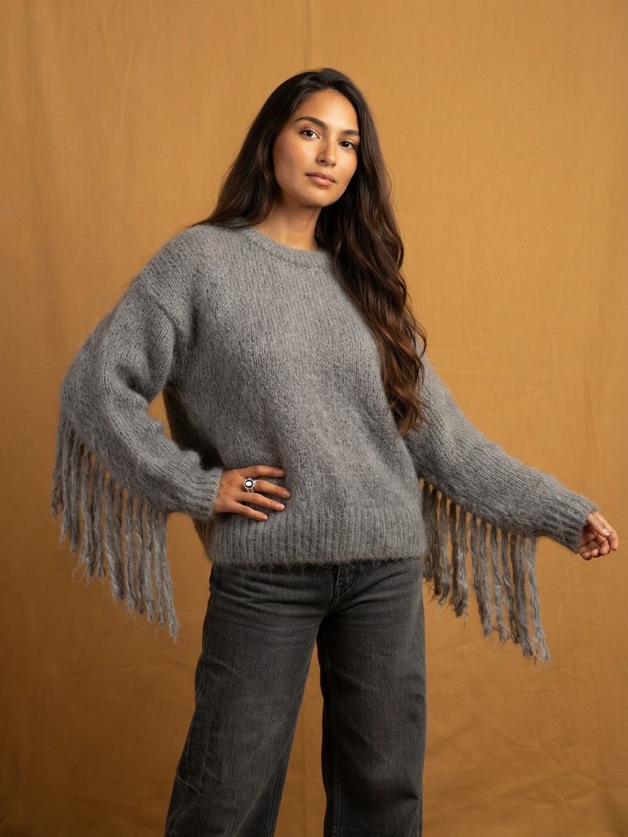 Maglione Lana con Frange