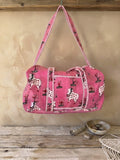 Borsa trapuntata in cotone Indiano Rosa intenso con Mucchine