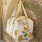 Borsa Trapuntata in Cotone Indiano con Fiori Gialli