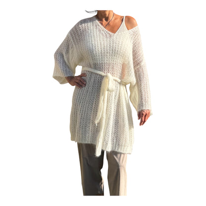Maxi Maglione Mohair con Cintura