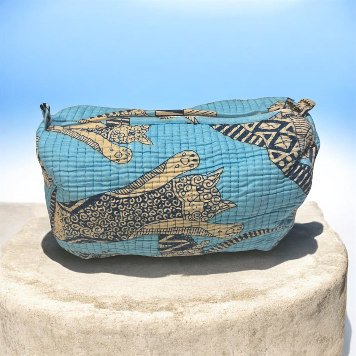 Pochette grande in cotone trapuntato