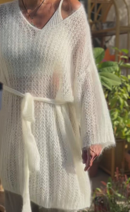 Maxi Maglione Mohair con Cintura